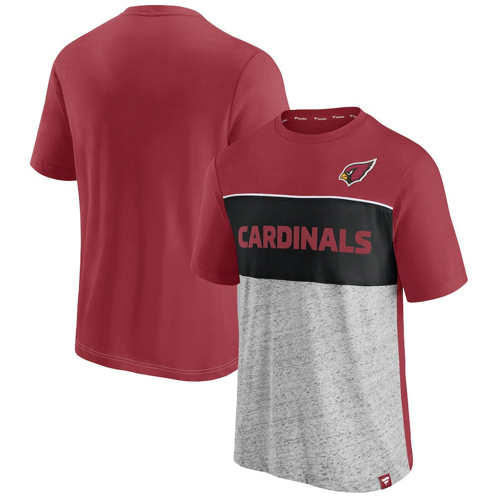 Arizona Cardinals Colorblock T-Shirt Cardinal/Heathered Gray | Fanatics