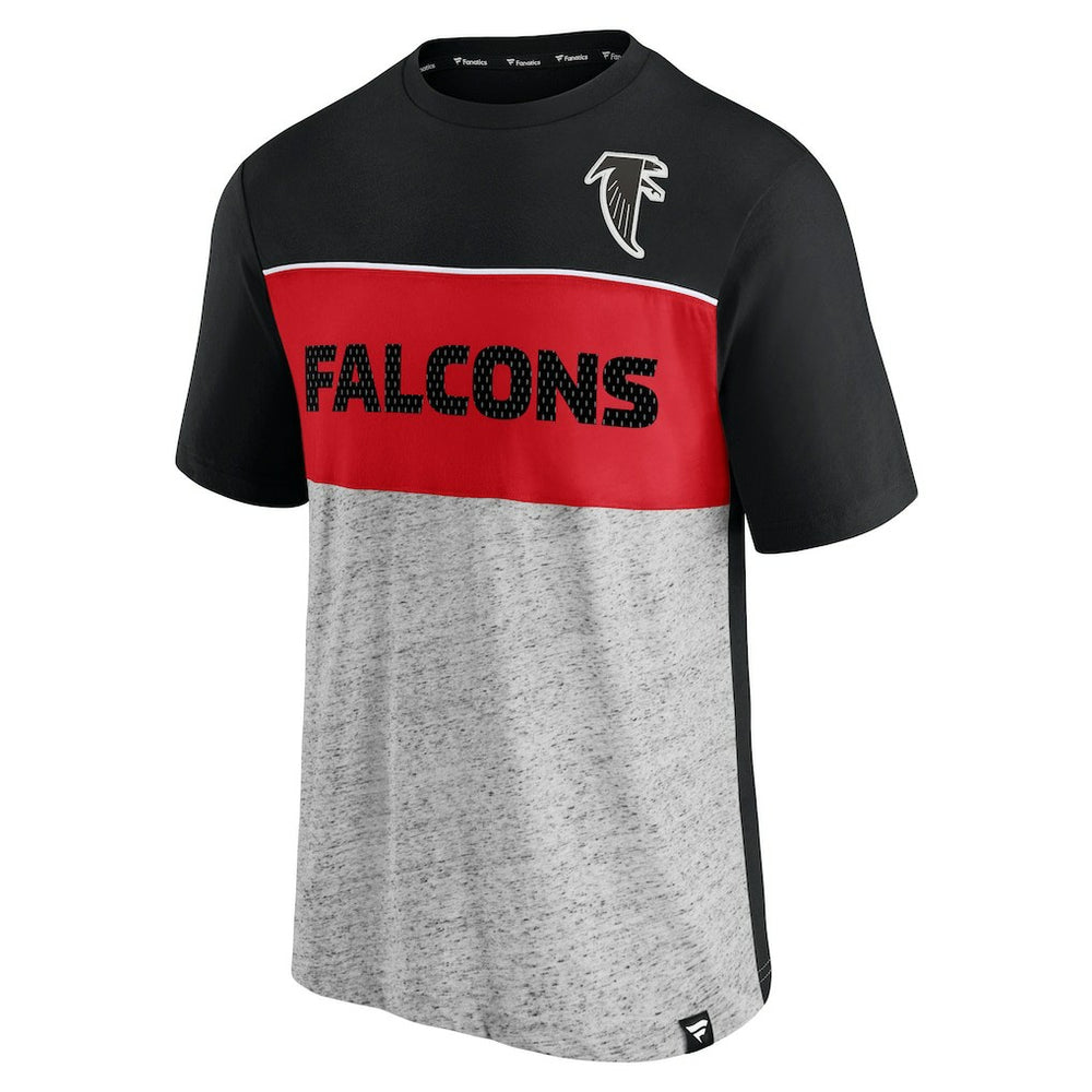 Atlanta Falcons Throwback Colorblock T-Shirt Black/Heathered Gray | Fanatics