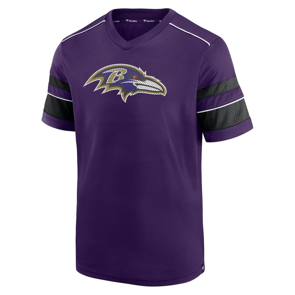 Baltimore Ravens Textured Hashmark V-Neck T-Shirt Purple | Fanatics