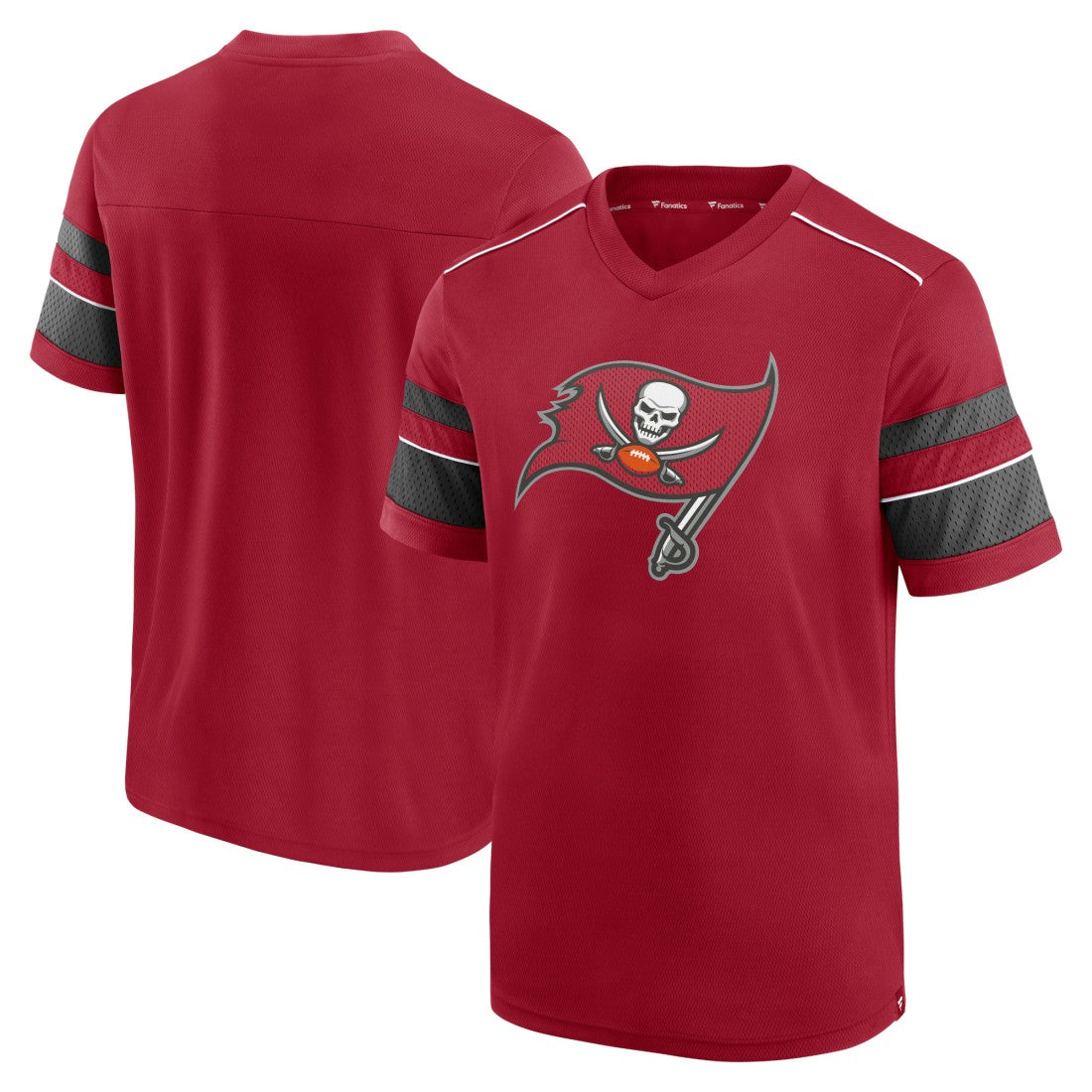 Tampa Bay Buccaneers Textured Hashmark V-Neck T-Shirt Red | Fanatics