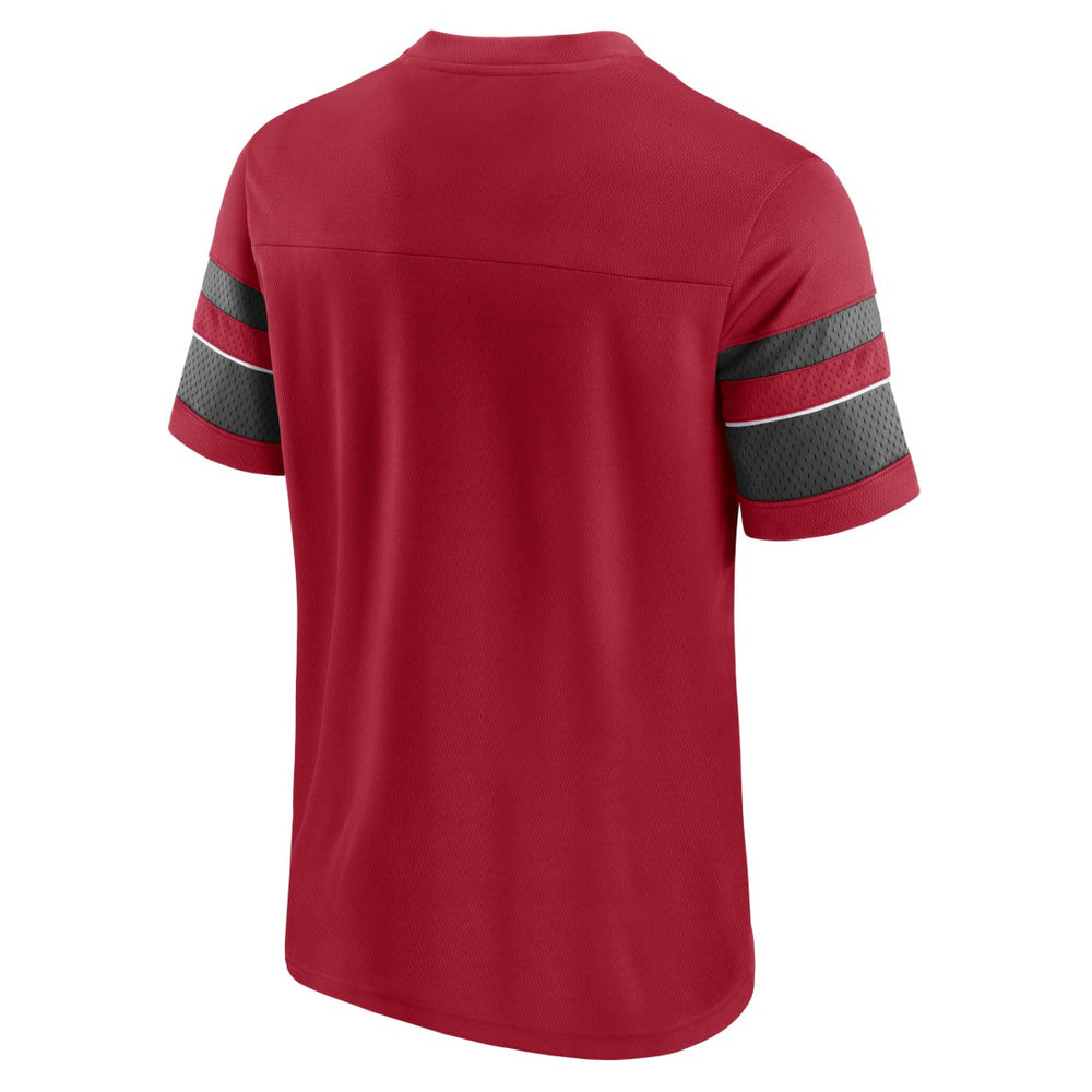Tampa Bay Buccaneers Textured Hashmark V-Neck T-Shirt Red | Fanatics