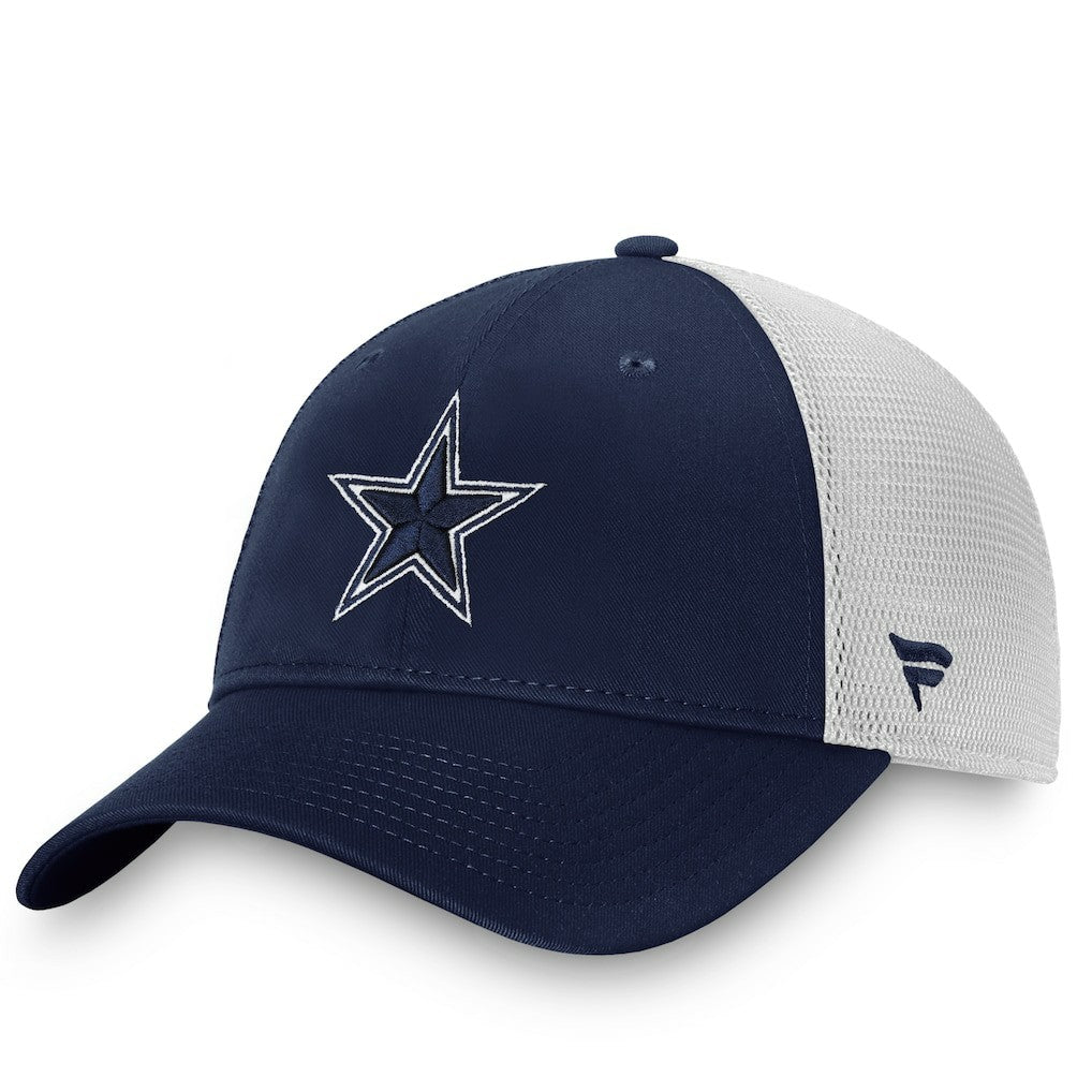 Dallas Cowboys Fundamental Trucker Unstructured Adjustable Hat Navy/White | Fanatics