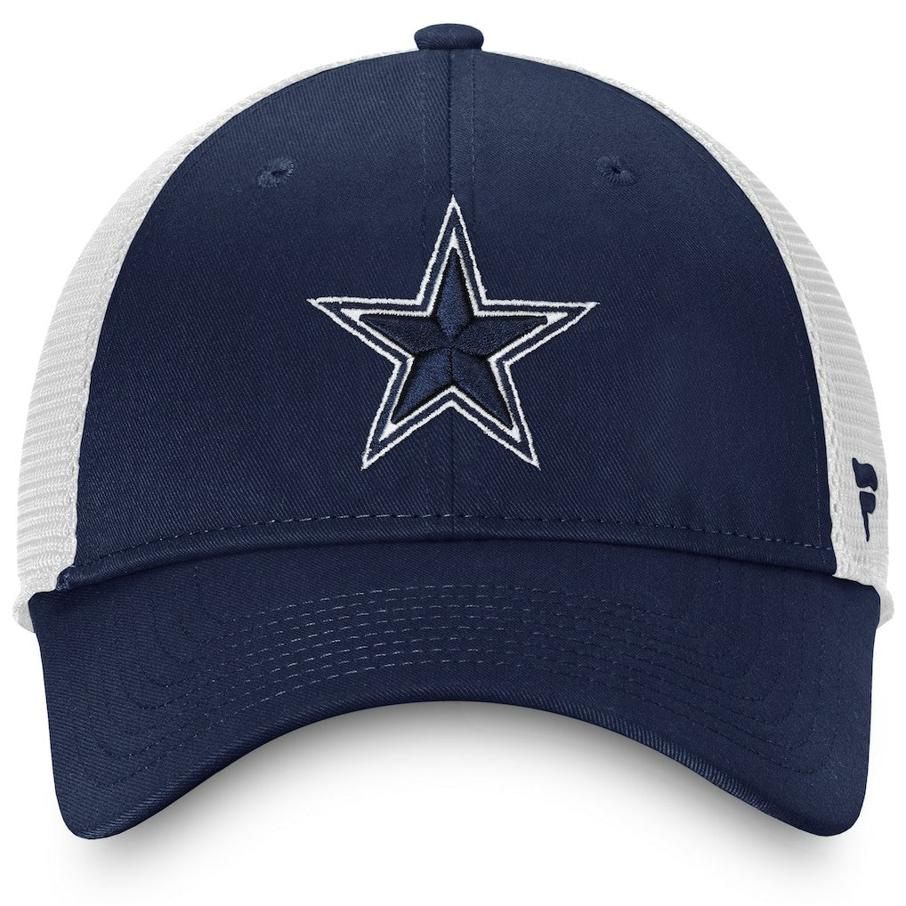 Dallas Cowboys Fundamental Trucker Unstructured Adjustable Hat Navy/White | Fanatics