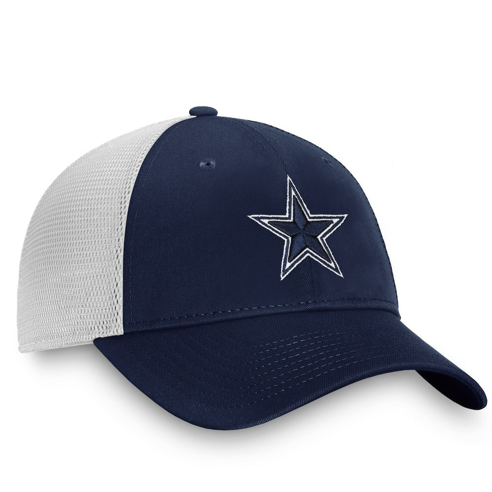 Dallas Cowboys Fundamental Trucker Unstructured Adjustable Hat Navy/White | Fanatics