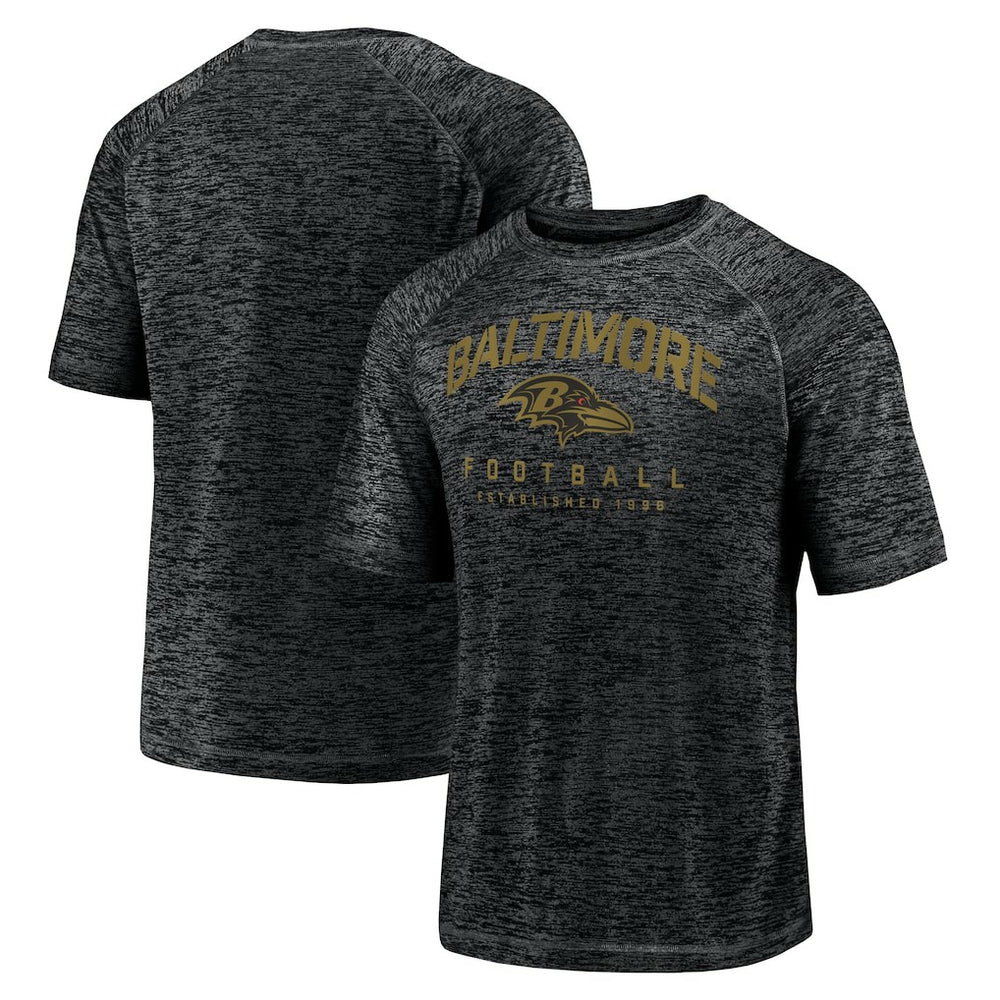 Baltimore Ravens Shade Battle Ready Raglan Space-Dye T-Shirt Black | Fanatics