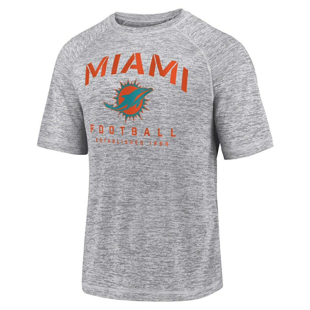 Miami Dolphins Shade Battle Ready Raglan Space-Dye T-Shirt Gray | Fanatics