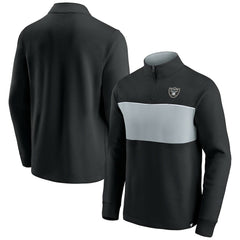 Las Vegas Raiders Block Party Quarter-Zip Jacket Black/Silver | Fanatics