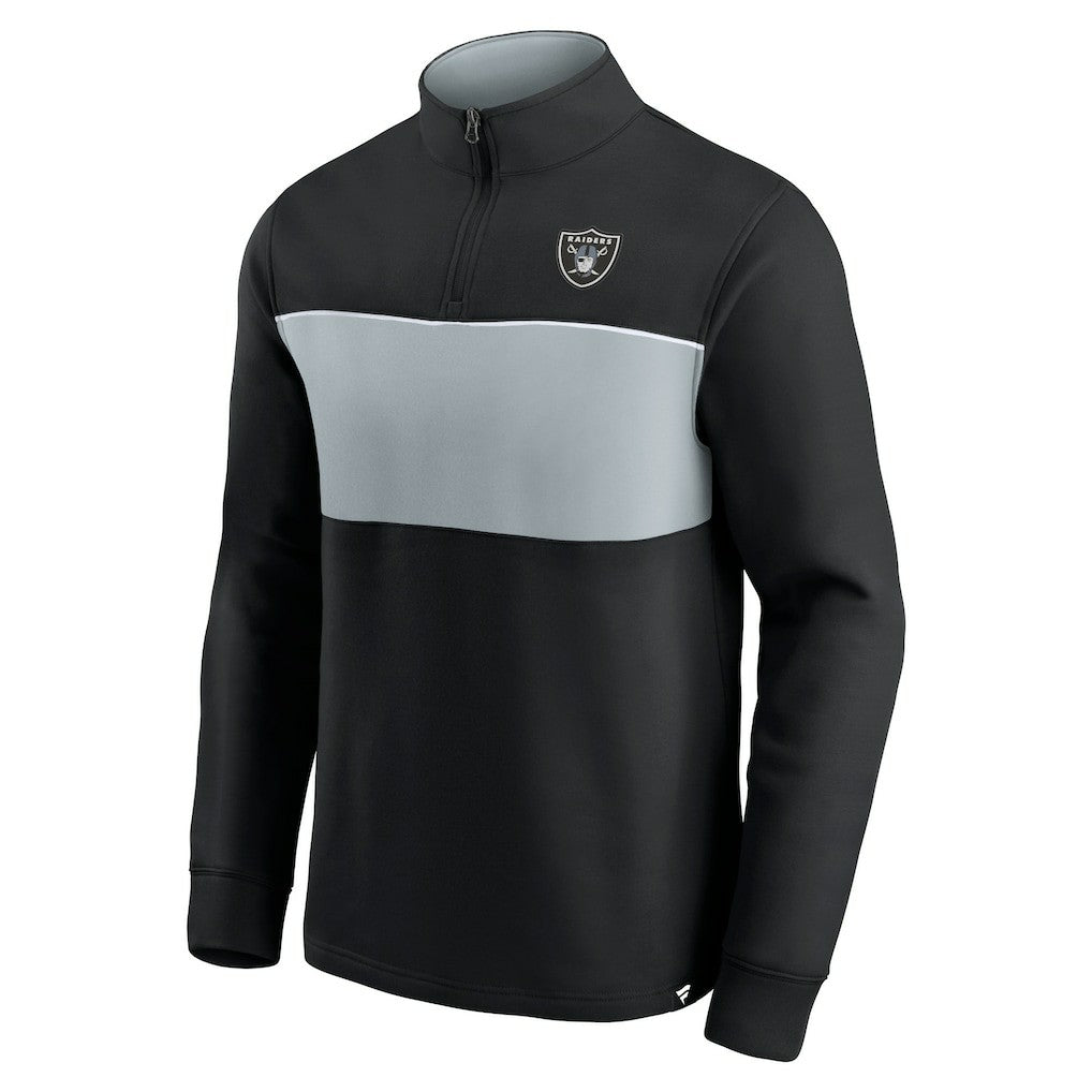 Las Vegas Raiders Block Party Quarter-Zip Jacket Black/Silver | Fanatics