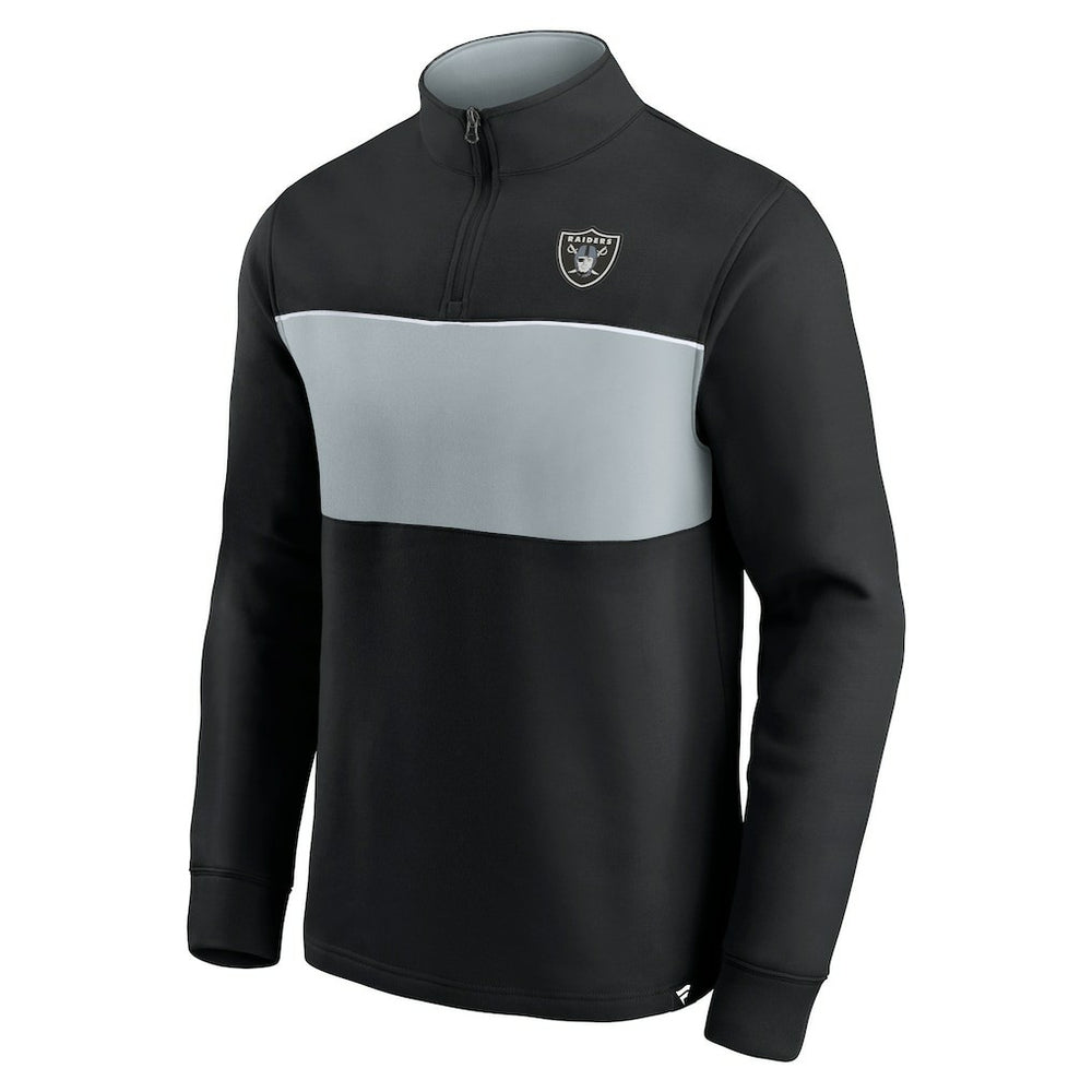 Las Vegas Raiders Block Party Quarter-Zip Jacket Black/Silver | Fanatics