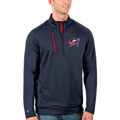 Columbus Blue Jackets Antigua Generation Quarter-Zip Pullover Jacket - Navy/Red - NHL