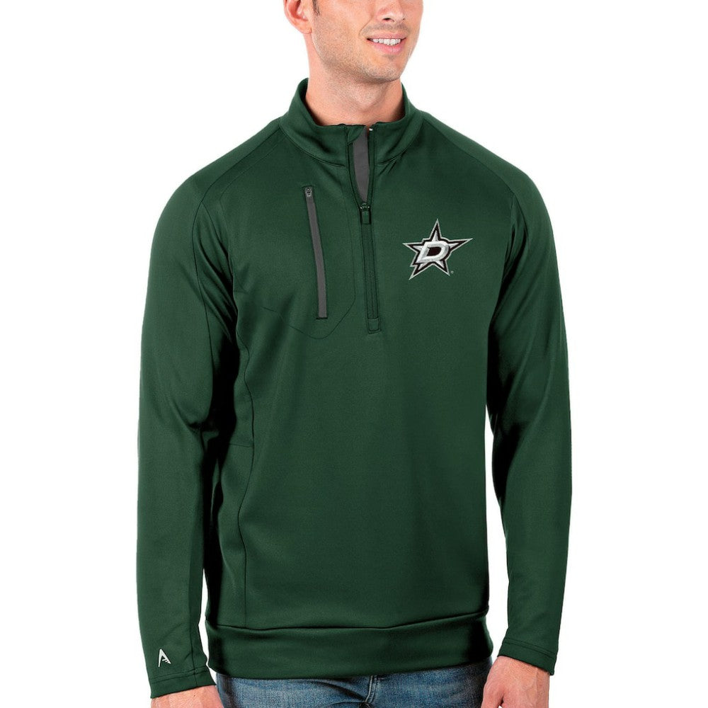 Dallas Stars Antigua Generation Quarter-Zip Pullover Jacket - Green/Charcoal - NHL
