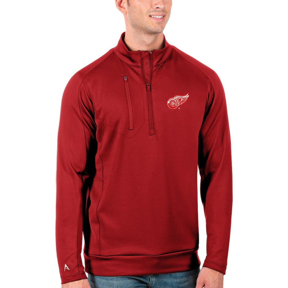 Detroit Red Wings Antigua Generation Quarter-Zip Pullover Jacket - Red - NHL