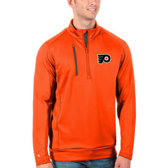 Philadelphia Flyers Antigua Generation Quarter-Zip Pullover Jacket - Orange/Charcoal - NHL