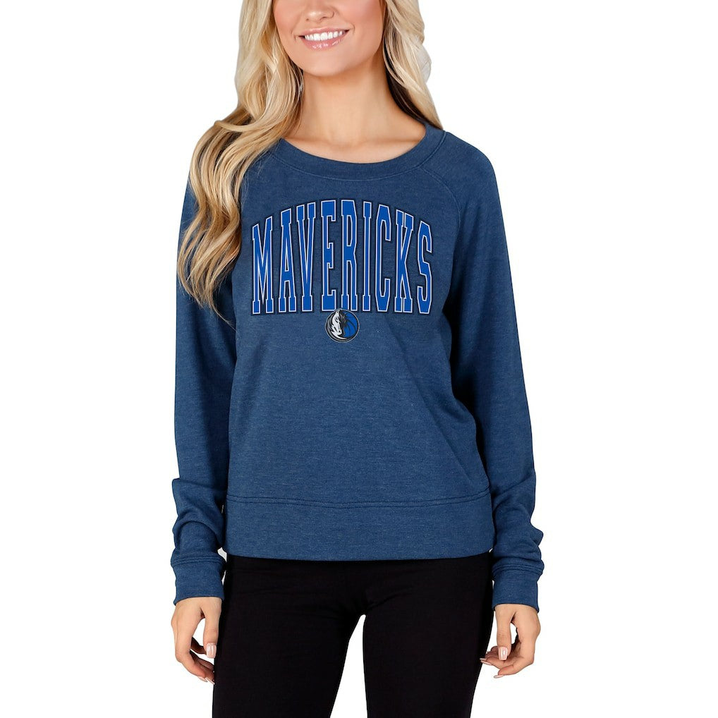Dallas Mavericks Concepts Sport Women's Mainstream Terry Long Sleeve Top Navy - NBA