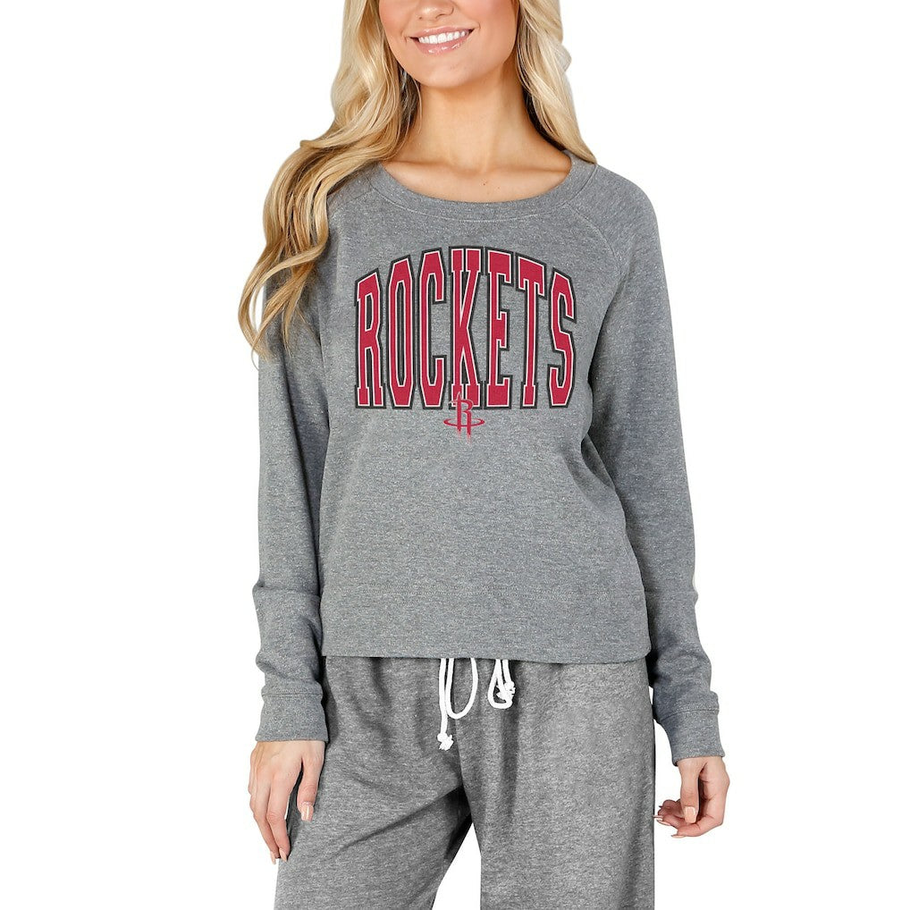 Houston Rockets Concepts Sport Women's Mainstream Terry Long Sleeve Top Gray - NBA
