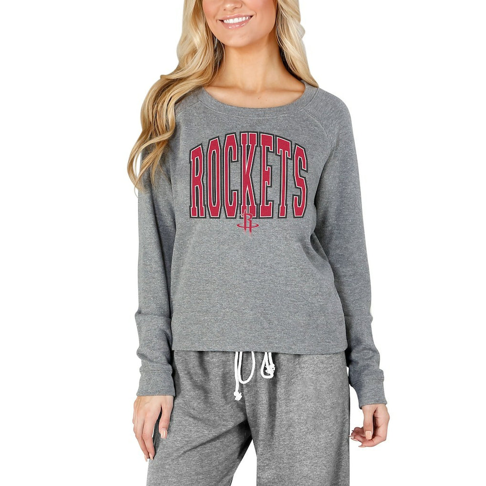 Houston Rockets Concepts Sport Women's Mainstream Terry Long Sleeve Top Gray - NBA