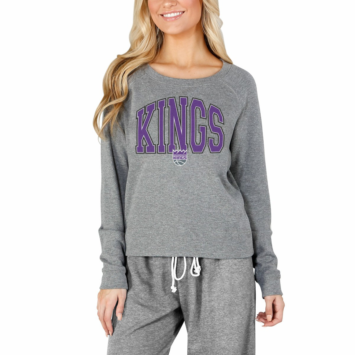 Sacramento Kings Concepts Sport Women's Mainstream Terry Long Sleeve Top Gray - NBA