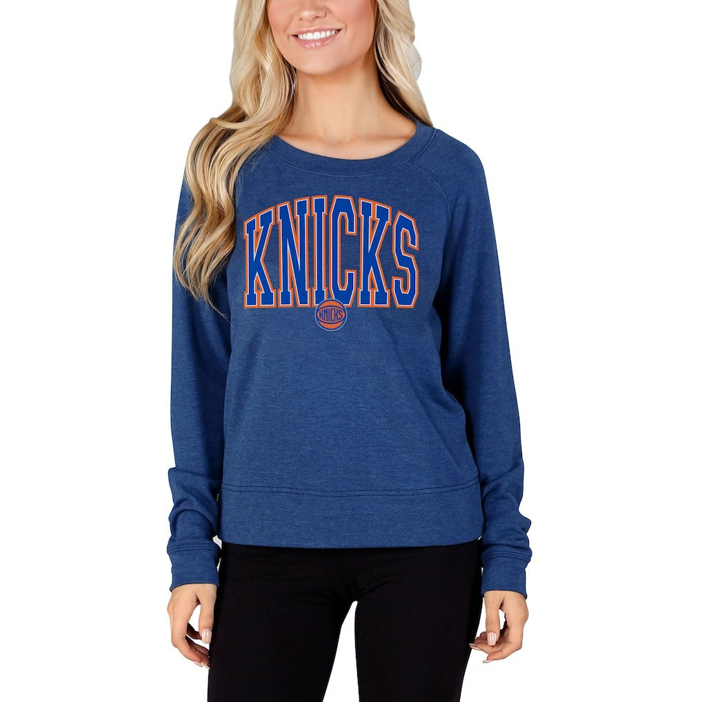 New York Knicks Concepts Sport Women's Mainstream Terry Long Sleeve Top Royal - NBA