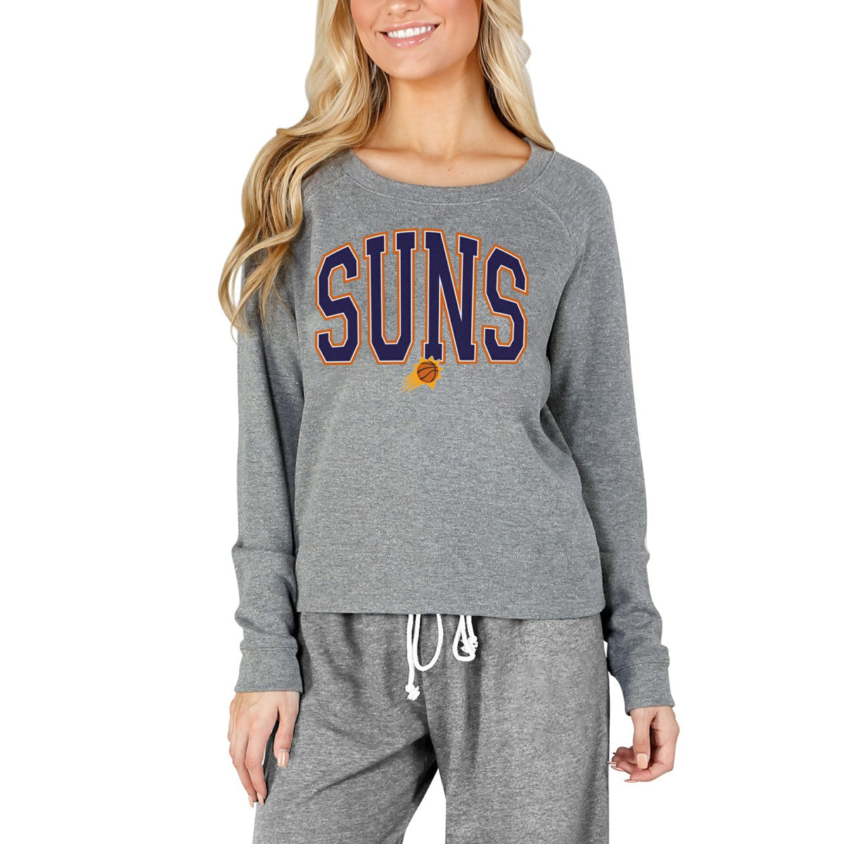 Phoenix Suns Concepts Sport Women's Mainstream Terry Long Sleeve Top Gray - NBA