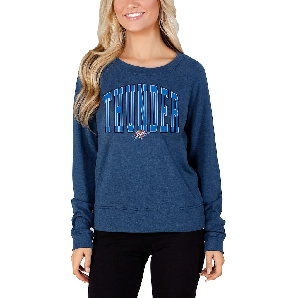 Oklahoma City Thunder Concepts Sport Women's Mainstream Terry Long Sleeve Top Navy - NBA