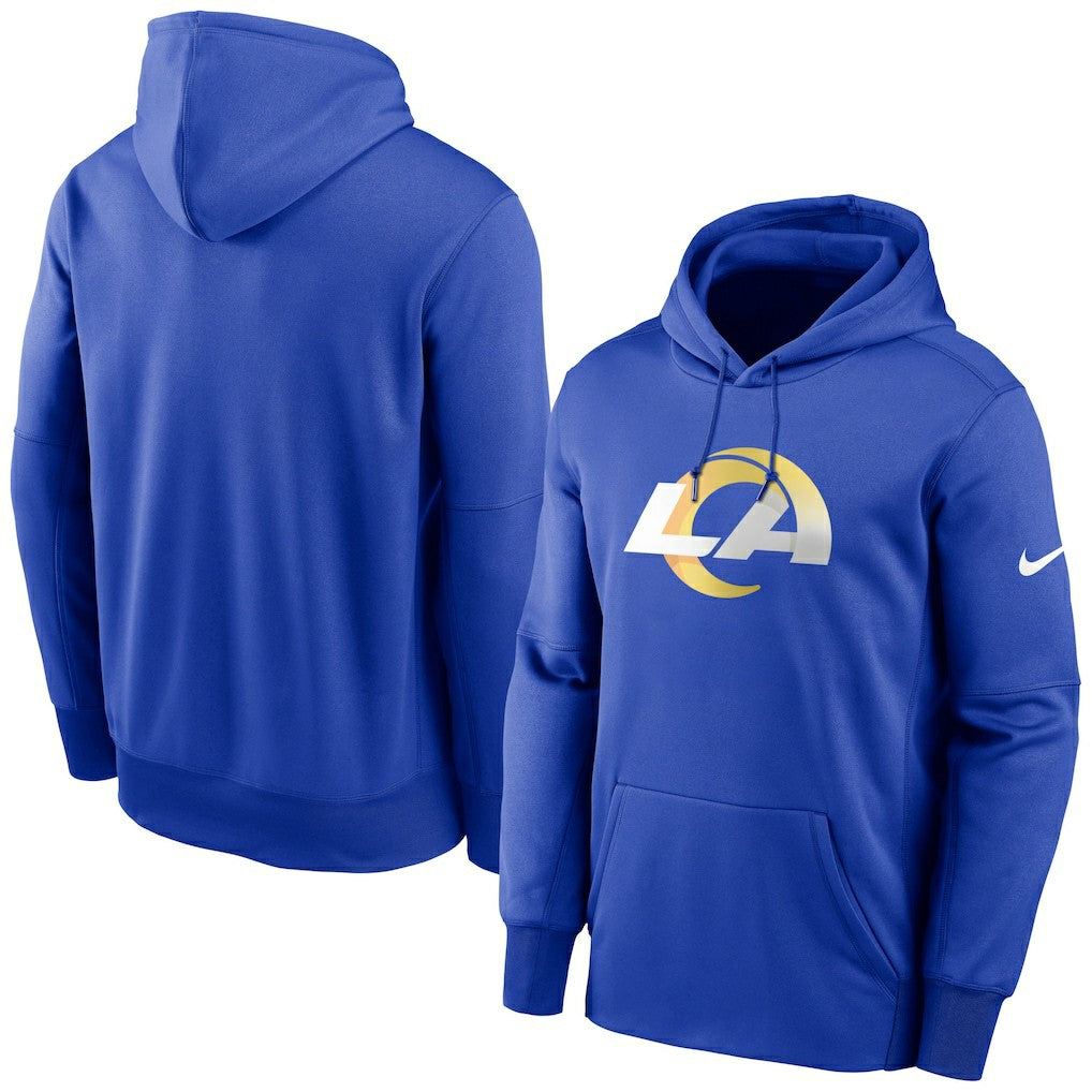 Los Angeles Rams Primary Logo Therma Performance Pullover Hoodie Royal | Nike for Sale