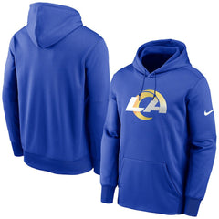 Los Angeles Rams Primary Logo Therma Performance Pullover Hoodie Royal | Nike for Sale