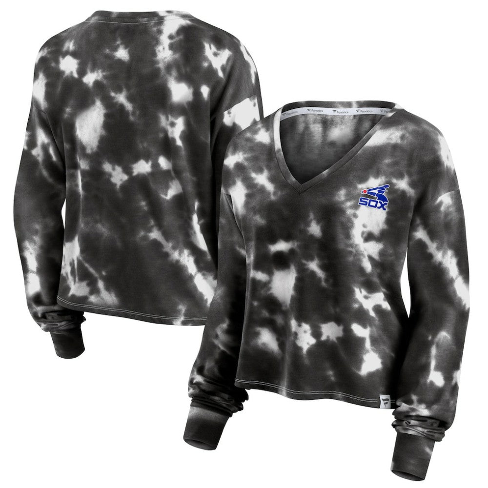Chicago White Sox Fanatics Women's Tie-Dye V-Neck Pullover Cropped Tee - MLB