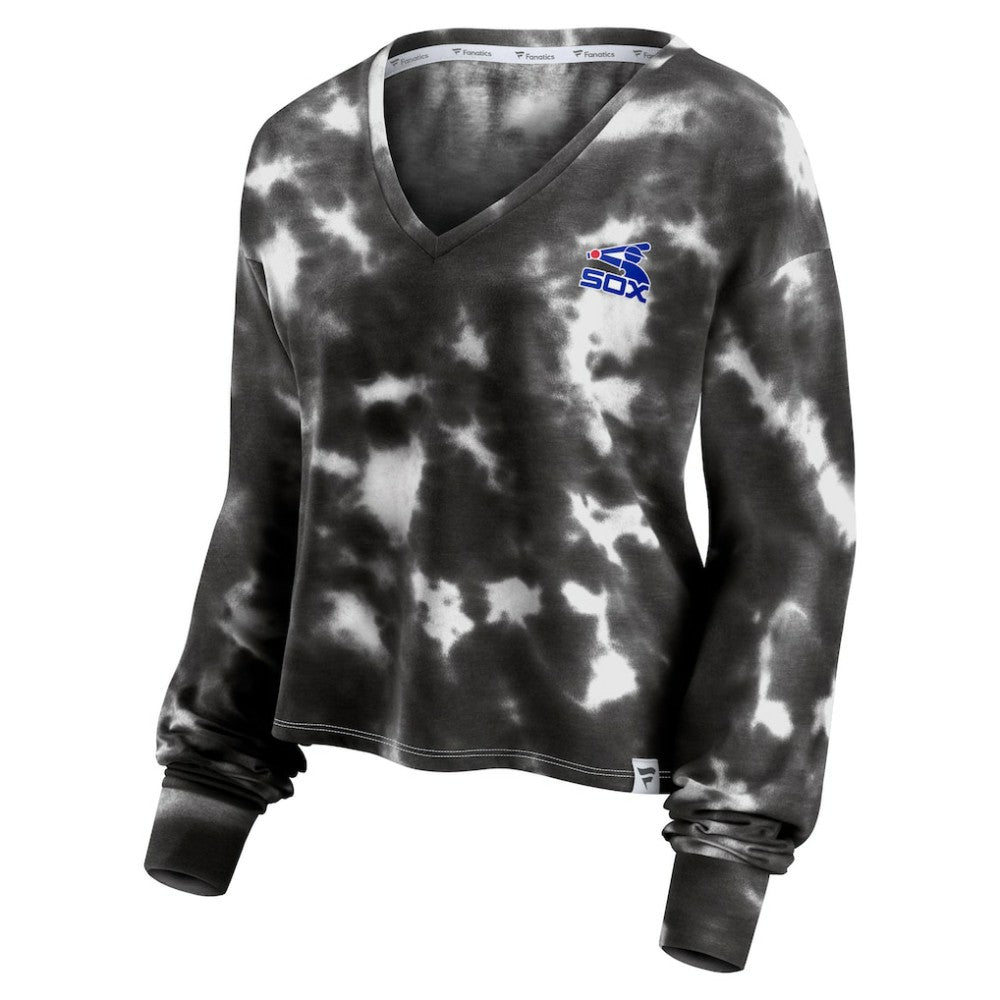 Chicago White Sox Fanatics Women's Tie-Dye V-Neck Pullover Cropped Tee - MLB