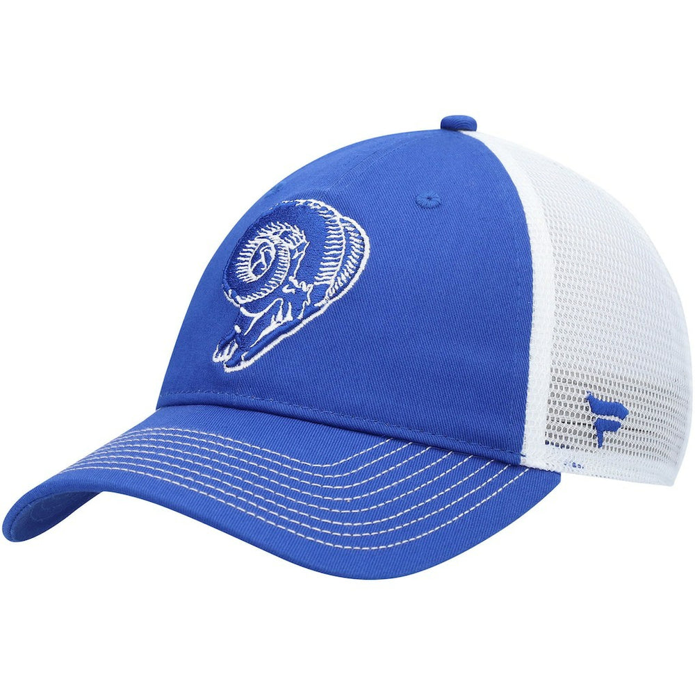 Los Angeles Rams Fundamental Vintage Trucker Unstructured Adjustable Hat Royal/White | Fanatics