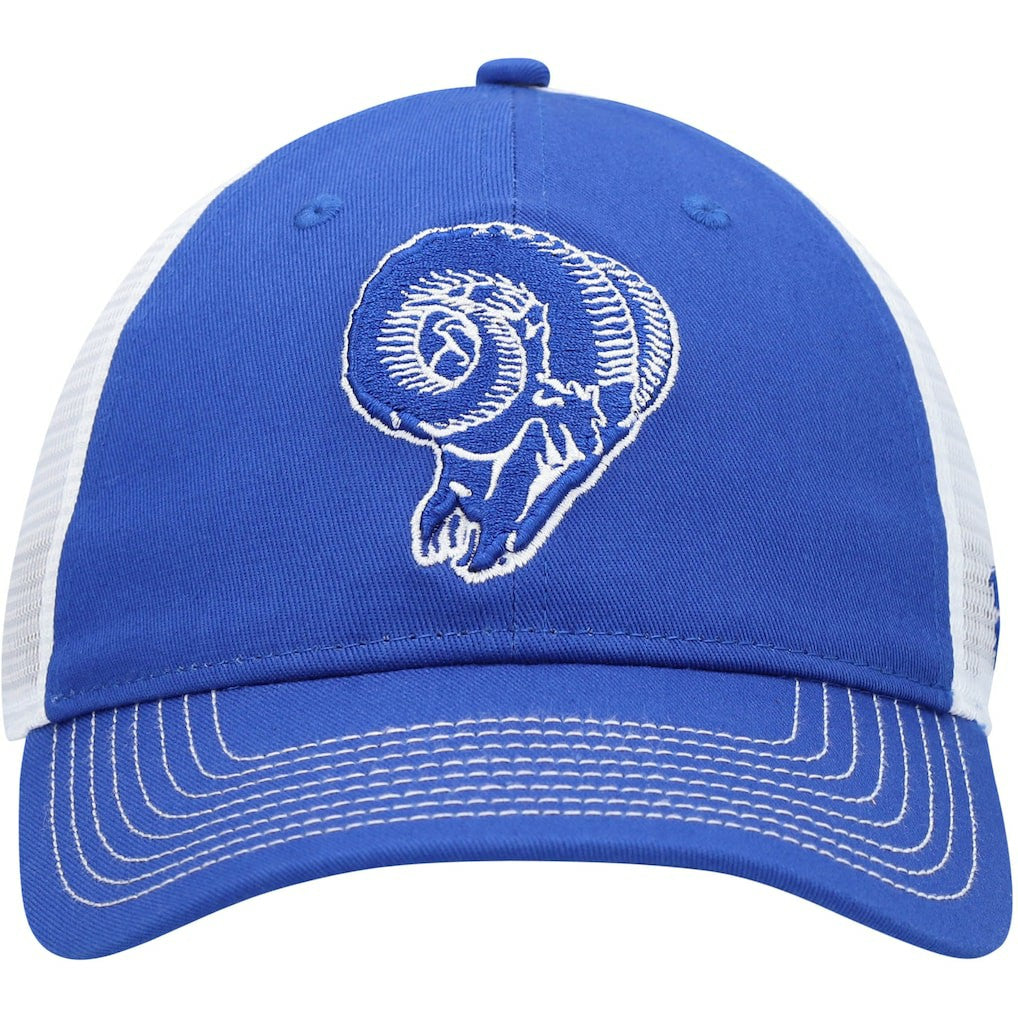 Los Angeles Rams Fundamental Vintage Trucker Unstructured Adjustable Hat Royal/White | Fanatics