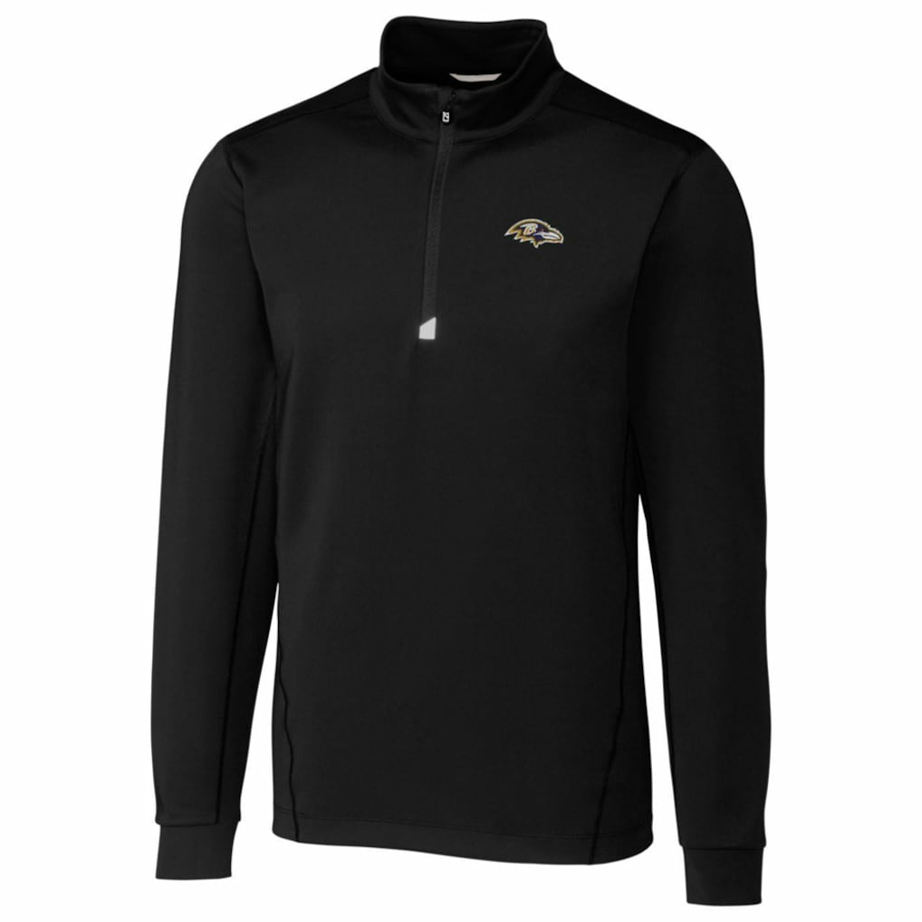 Baltimore Ravens Cutter & Buck Traverse Quarter-Zip Pullover Jacket Black | NFL