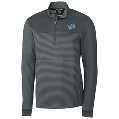 Detroit Lions Cutter & Buck Traverse Stripe Quarter-Zip Pullover Jacket Gray | NFL