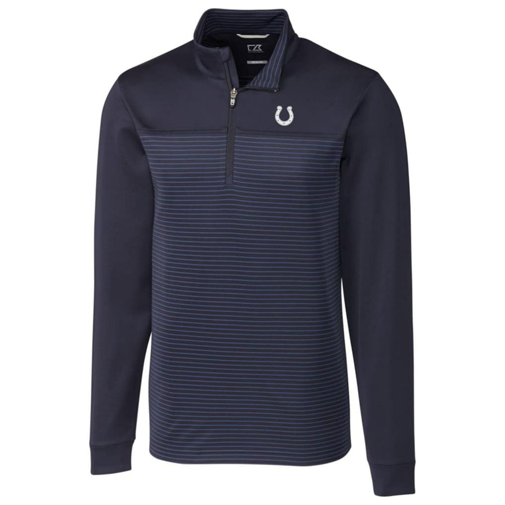 Indianapolis Colts Cutter & Buck Traverse Stripe Quarter-Zip Pullover Jacket Navy | NFL