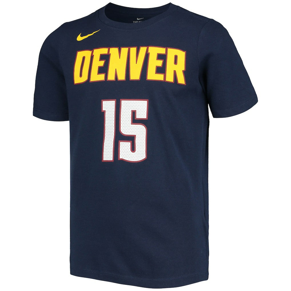 Nikola Jokic Denver Nuggets Youth Logo Name & Number Performance T-Shirt Navy - NBA