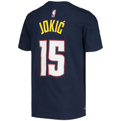 Nikola Jokic Denver Nuggets Youth Logo Name & Number Performance T-Shirt Navy - NBA