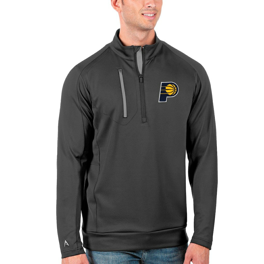 Indiana Pacers Antigua Generation Quarter-Zip Pullover Jacket Charcoal - NBA