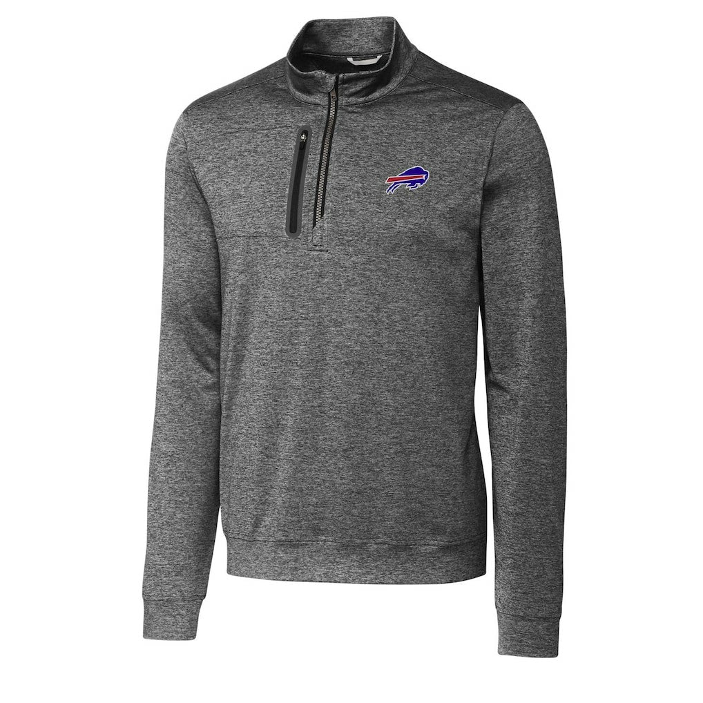 Buffalo Bills Cutter & Buck Big & Tall Stealth Quarter-Zip Pullover Jacket Gray | NFL