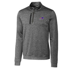 Buffalo Bills Cutter & Buck Big & Tall Stealth Quarter-Zip Pullover Jacket Gray | NFL