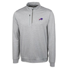 Buffalo Bills Cutter & Buck Big & Tall Stealth DryTec Quarter-Zip Pullover Jacket Heathered Gray | NFL