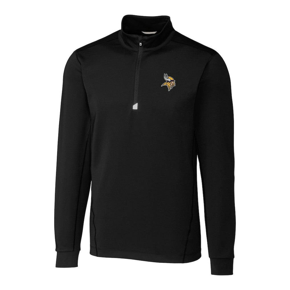 Minnesota Vikings Cutter & Buck Big & Tall Traverse Quarter-Zip Pullover Jacket Black | NFL