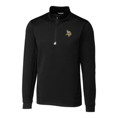 Minnesota Vikings Cutter & Buck Big & Tall Traverse Quarter-Zip Pullover Jacket Black | NFL