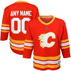 Calgary Flames Youth Home Replica Custom Jersey - Red - NHL