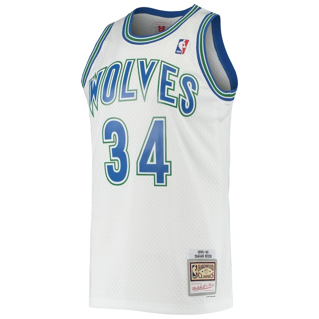 Isaiah Rider Minnesota Timberwolves 1995/96 Hardwood Classics Swingman Jersey White - NBA