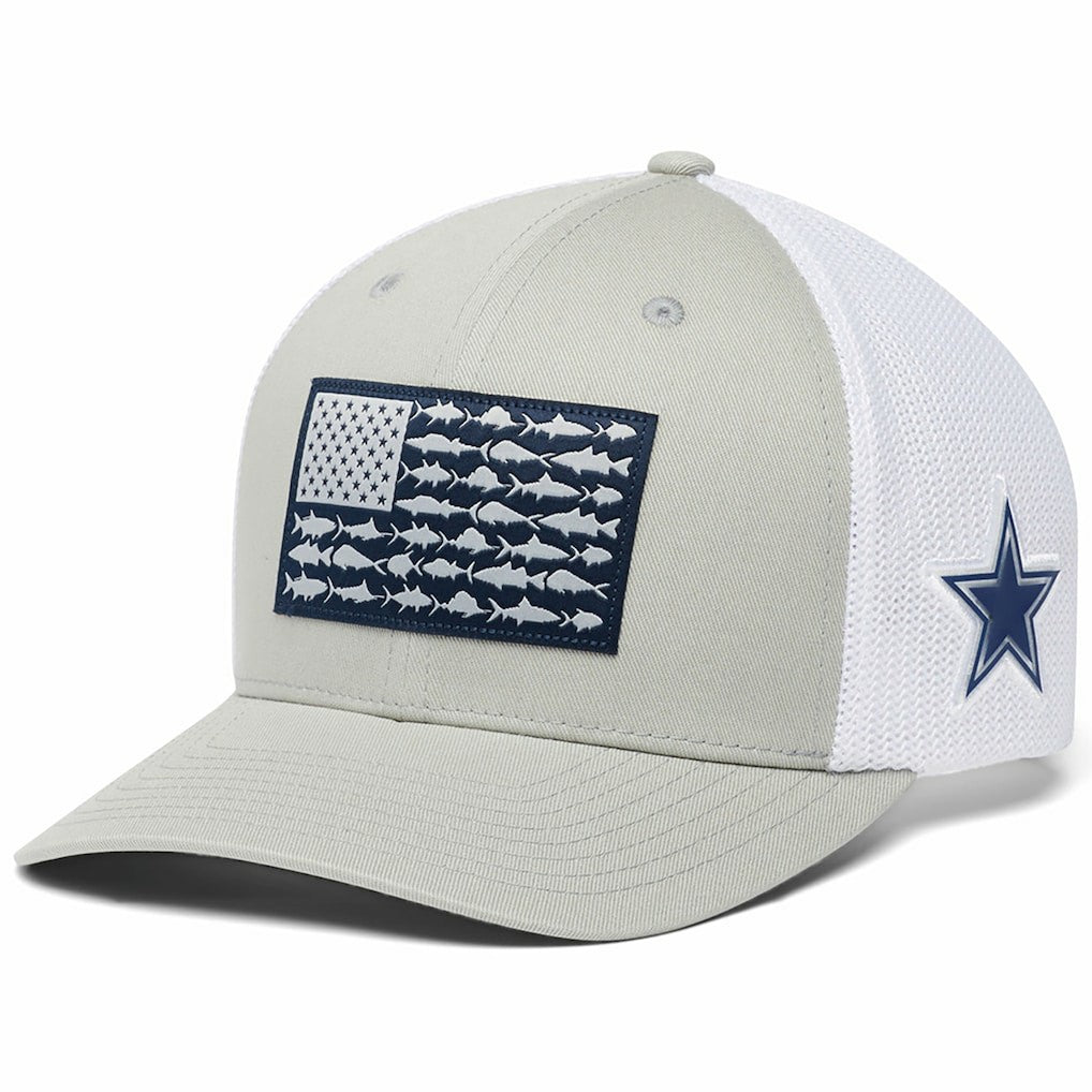 Dallas Cowboys PFG Mesh Fish Flag Flex Hat Gray | Columbia