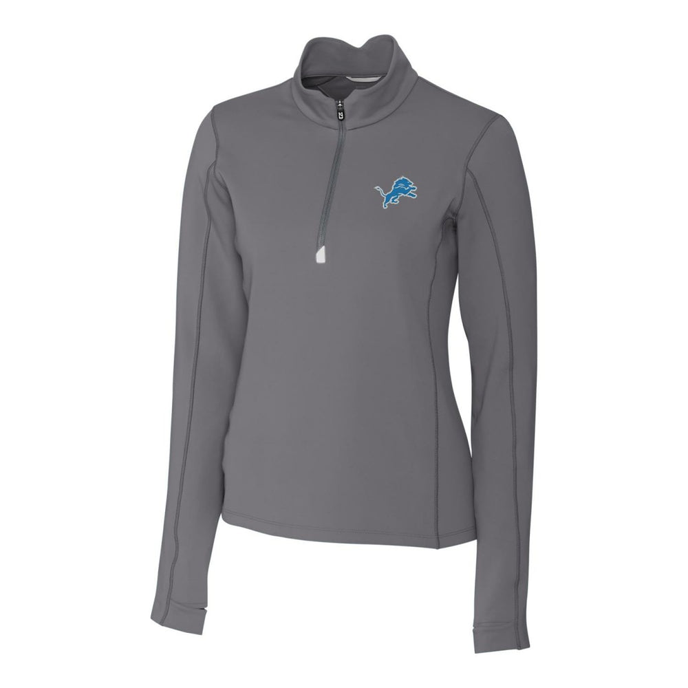 Detroit Lions Cutter & Buck Women's Traverse Half-Zip Pullover Jacket Gray | NFL