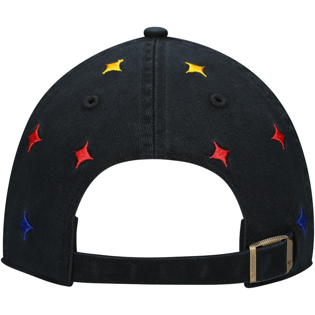 Pittsburgh Steelers '47 Women's Multi Confetti Clean Up Adjustable Hat Black | 47 brand