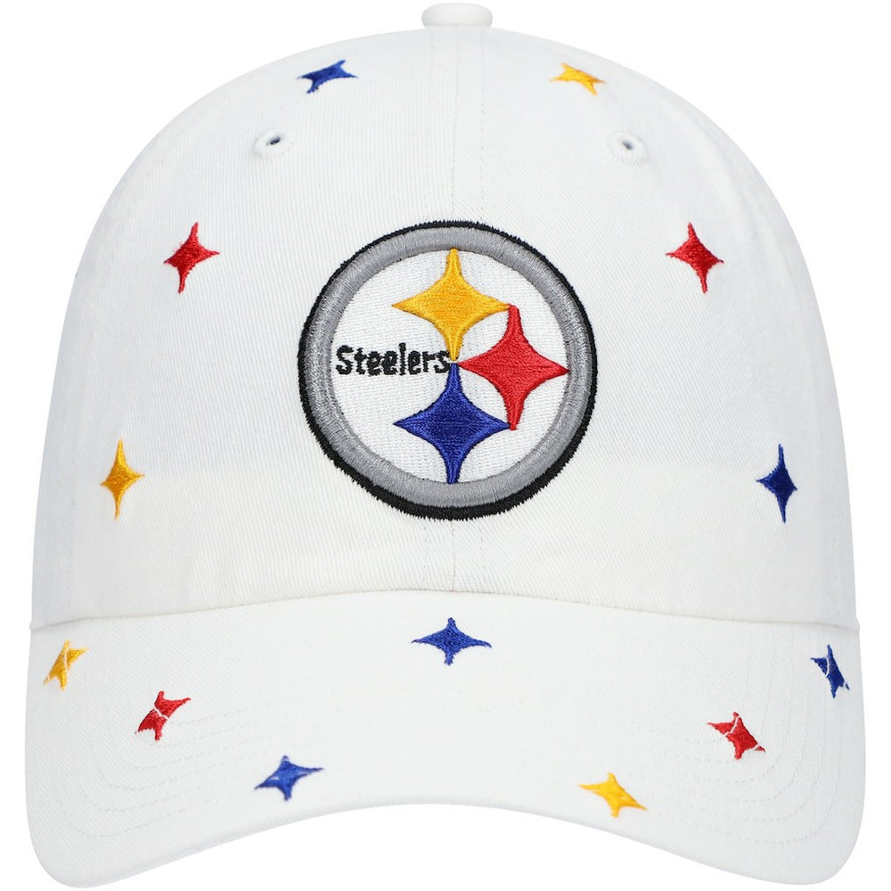 Pittsburgh Steelers '47 Women's Multi Confetti Clean Up Adjustable Hat White | 47 brand