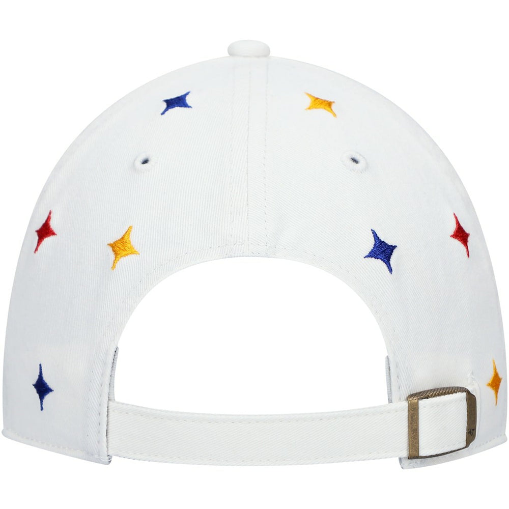 Pittsburgh Steelers '47 Women's Multi Confetti Clean Up Adjustable Hat White | 47 brand