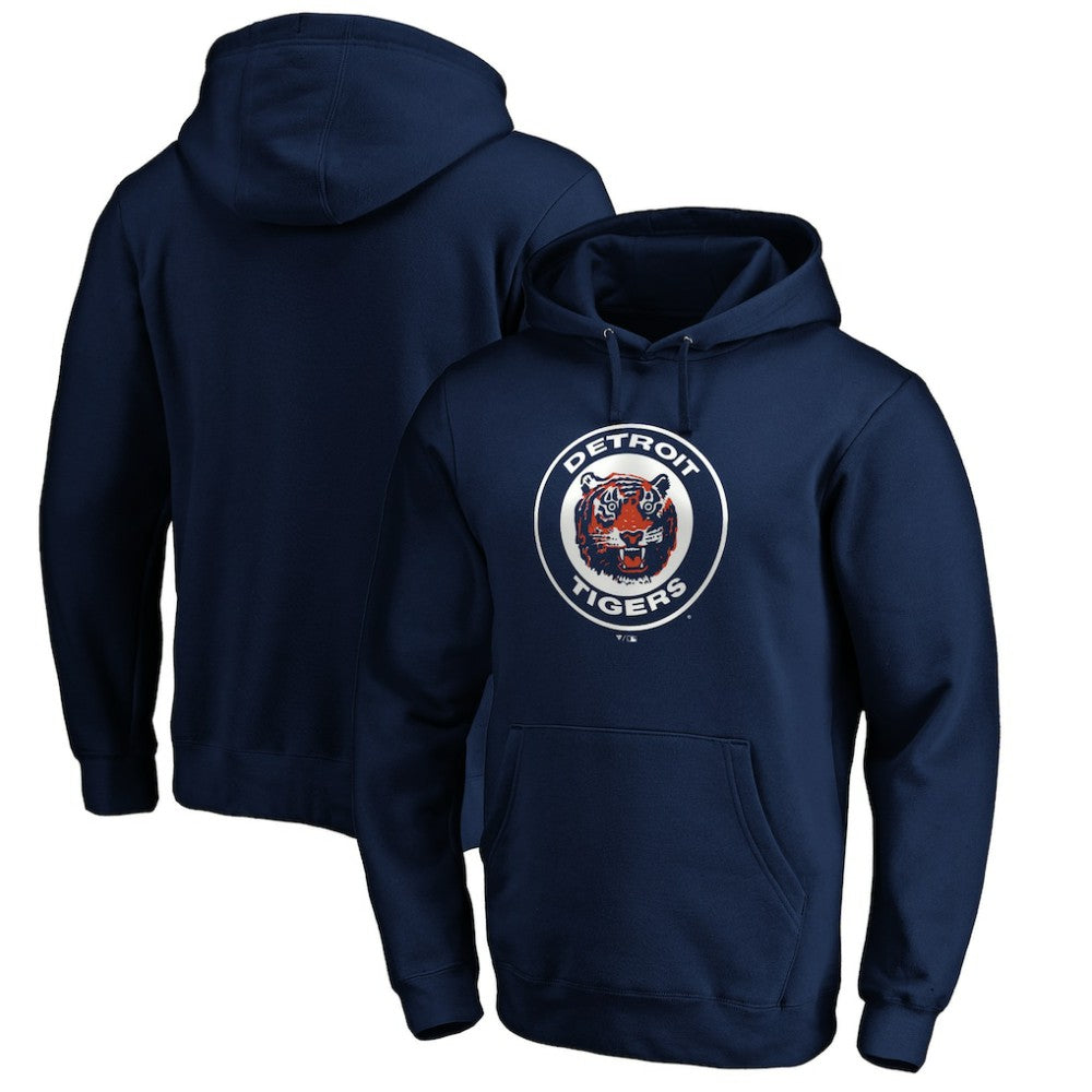 Detroit Tigers Cooperstown Collection Huntington Logo Fitted Pullover Hoodie - MLB