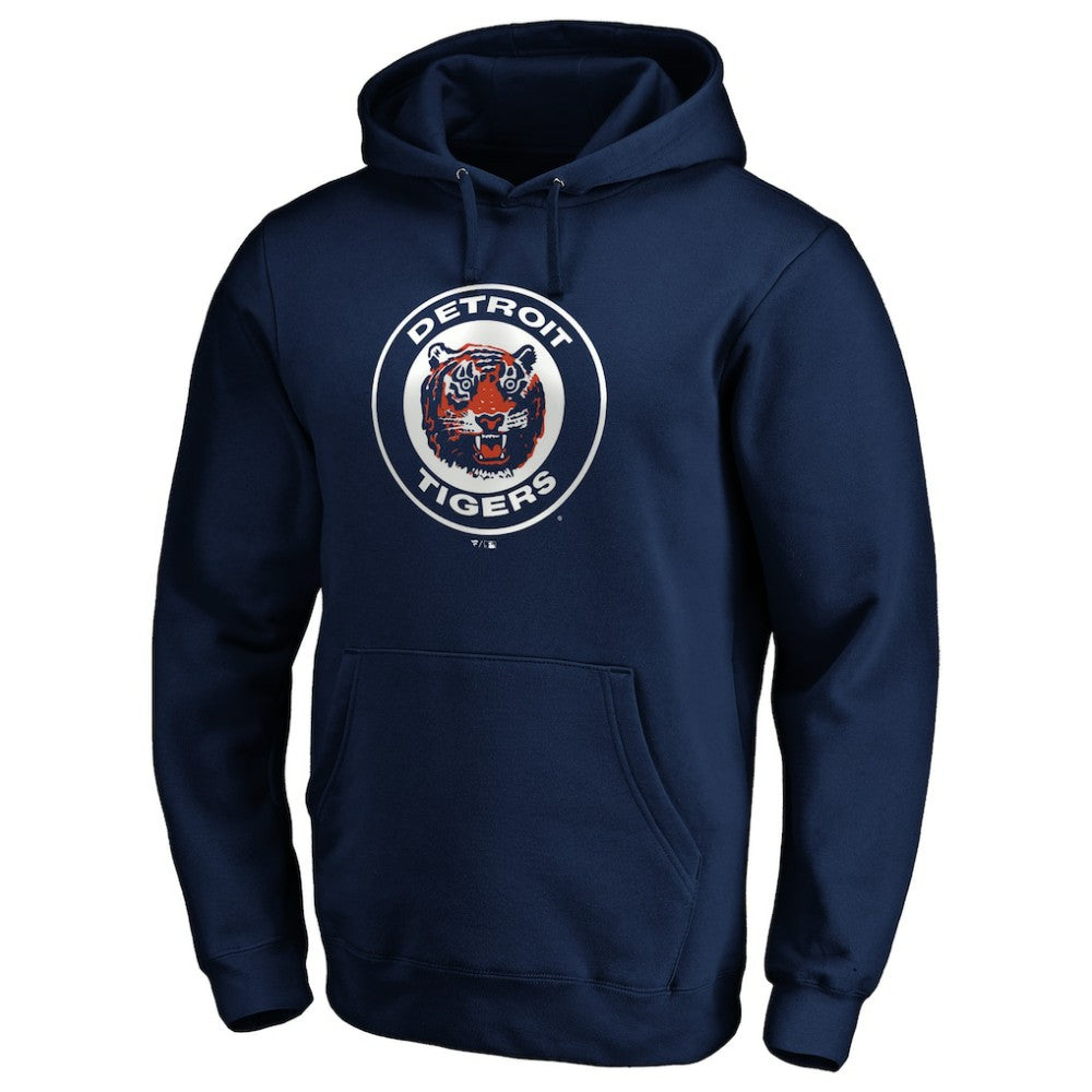 Detroit Tigers Cooperstown Collection Huntington Logo Fitted Pullover Hoodie - MLB